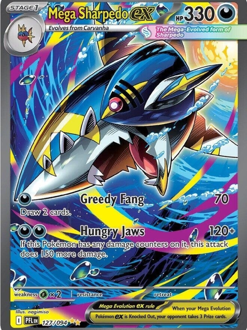 Mega Sharpedo EX Collector's Pokemon Holofoil